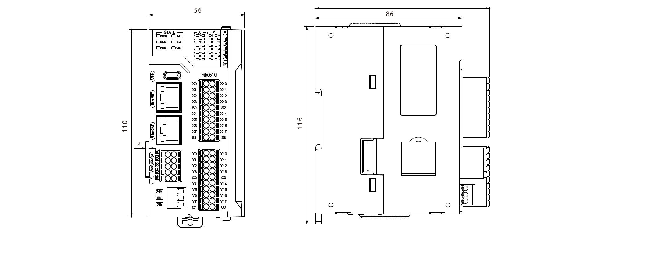 Габаритный чертёж RM418