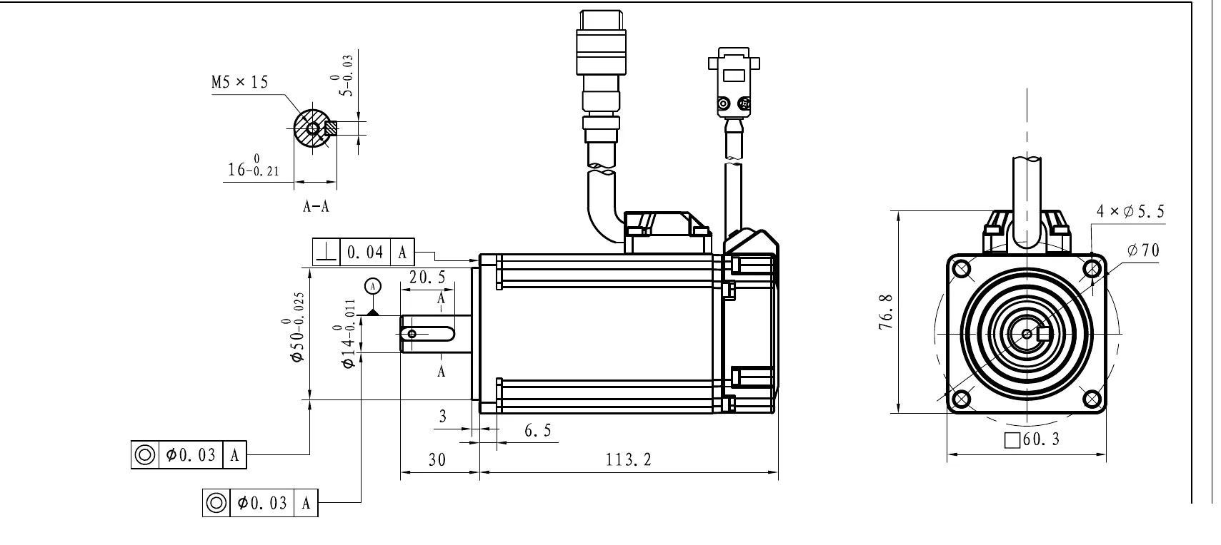 Габаритный чертёж TSWA-06J2030A-48
