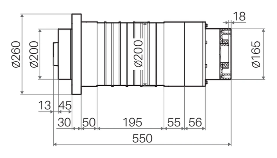 Габаритный чертёж CTB BCES-A205WS-4011-2500-5000