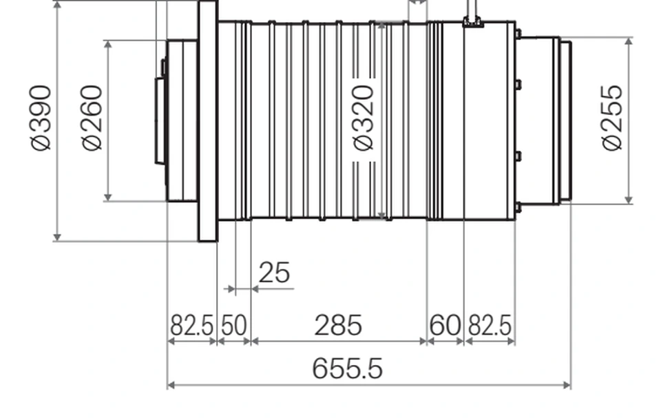 Габаритный чертёж CTB BCES-A208WS-4037-1250-3000