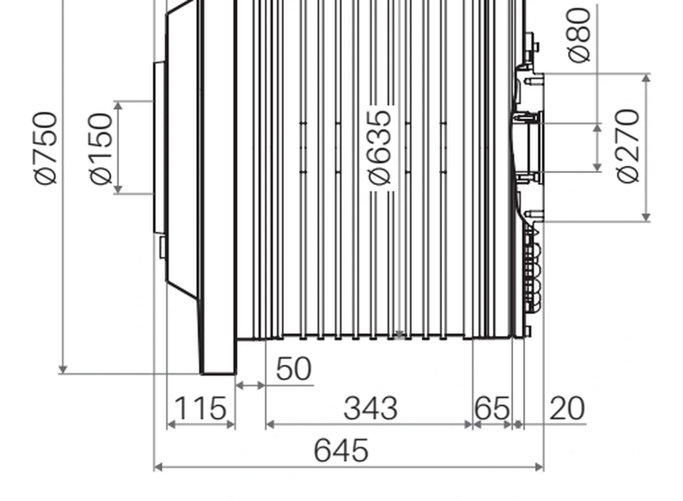 Габаритный чертёж CTB BCES-A215WA-4045-350-2400