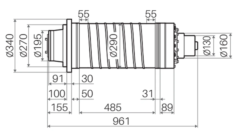 Габаритный чертёж CTB BCES-BT50A-4022-750/6000