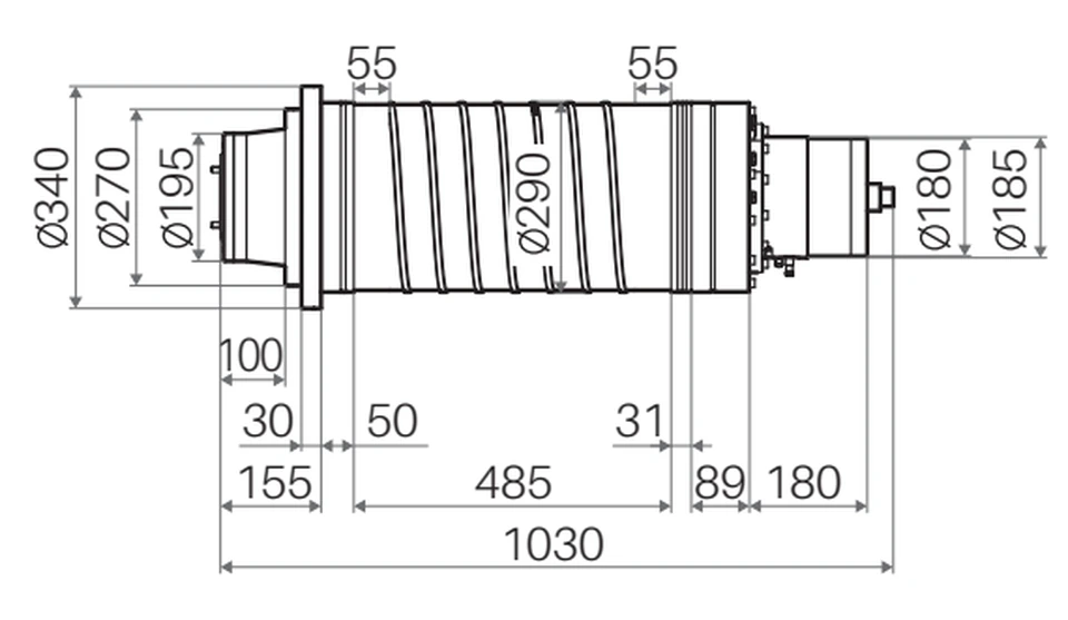 Габаритный чертёж CTB BCES-BT50A-4022-750/6000-R