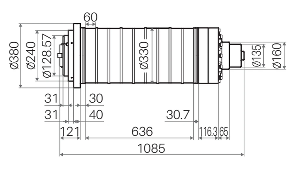Габаритный чертёж CTB BCES-BT50F-4045-750/5000