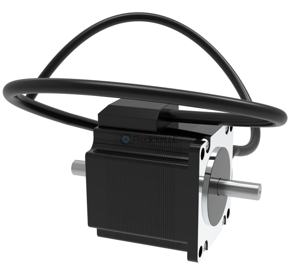 Шаговый двигатель NEMA 23 корпус 56 мм с двойным валом 21 и 21 мм