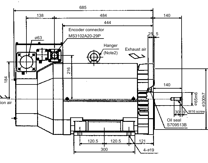 Чертёж исполнения HA-LF55K24, руководство Mitsubishi Electric, стр. 7-111