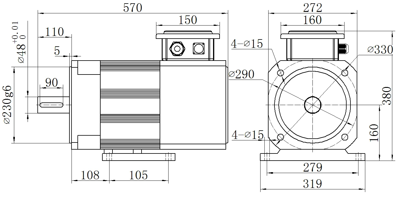 Габаритный чертёж MKSERVO DH13-1