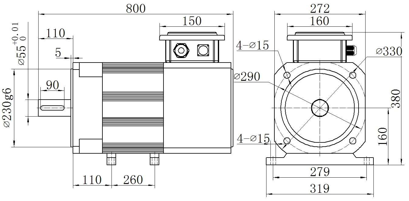 Габаритный чертёж MKSERVO DH13-5