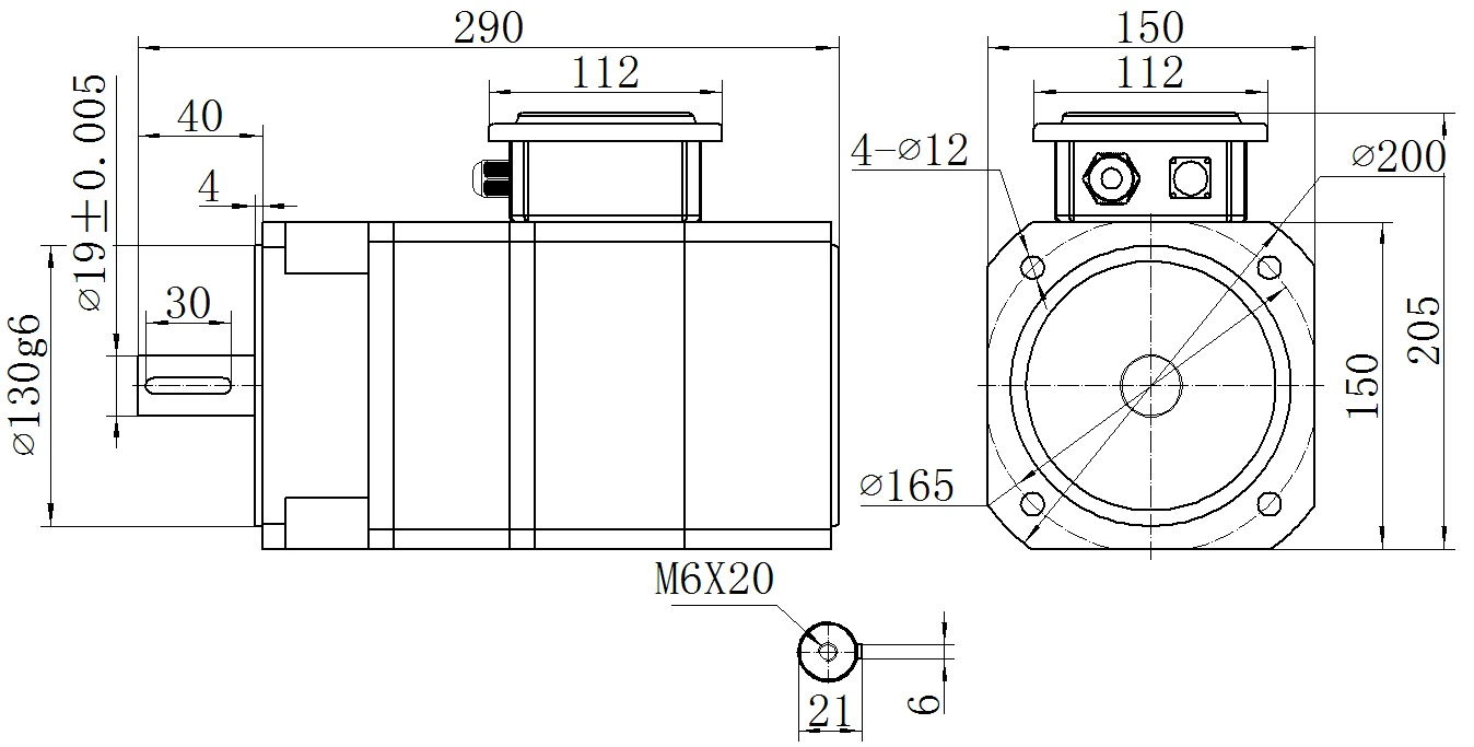 Габаритный чертёж MKSERVO DH08