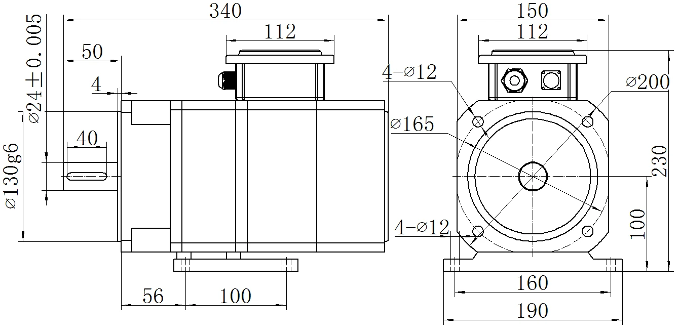 Габаритный чертёж MKSERVO DH08