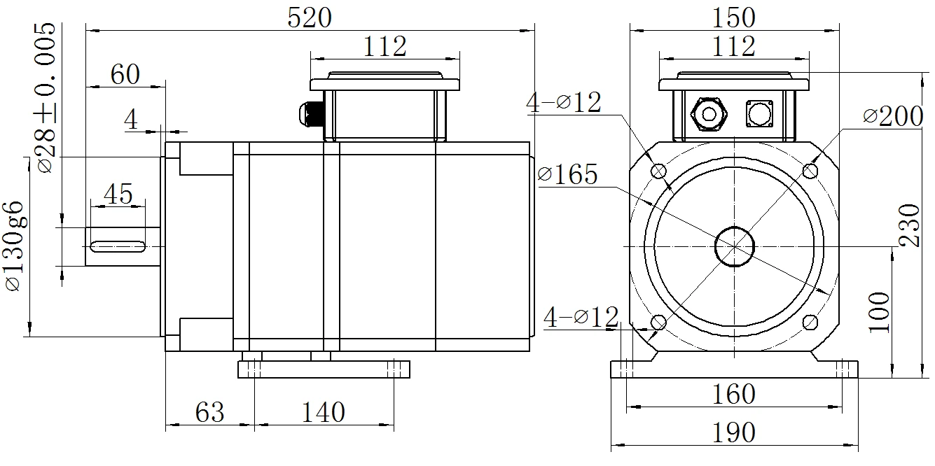 Габаритный чертёж MKSERVO DH08