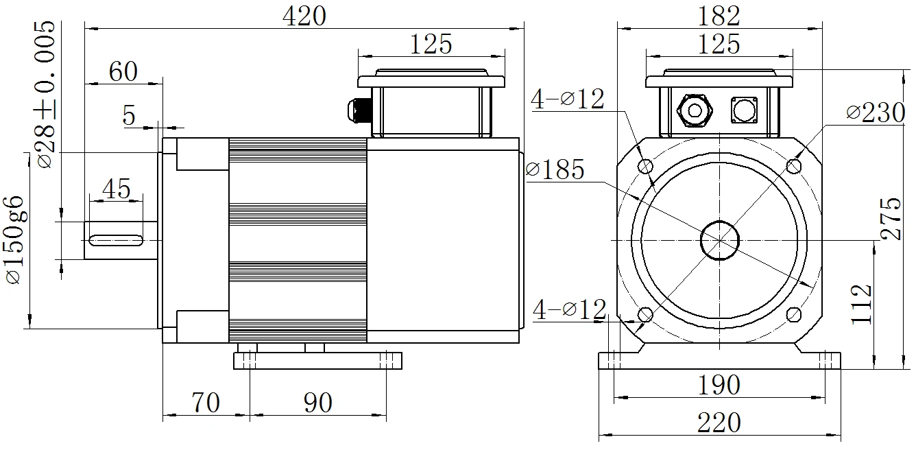 Габаритный чертёж MKSERVO DH09