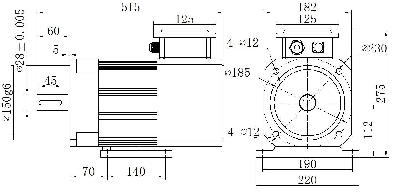 Габаритный чертёж MKSERVO DH09