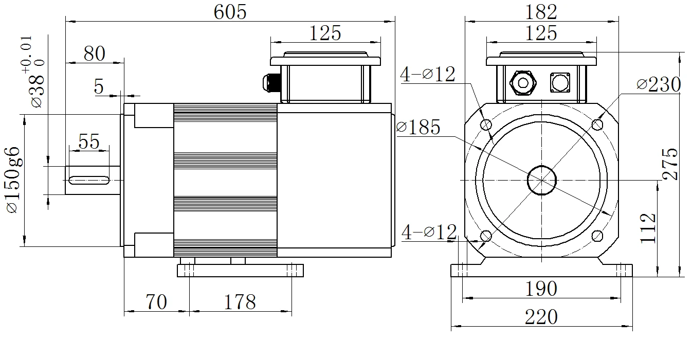 Габаритный чертёж MKSERVO DH09