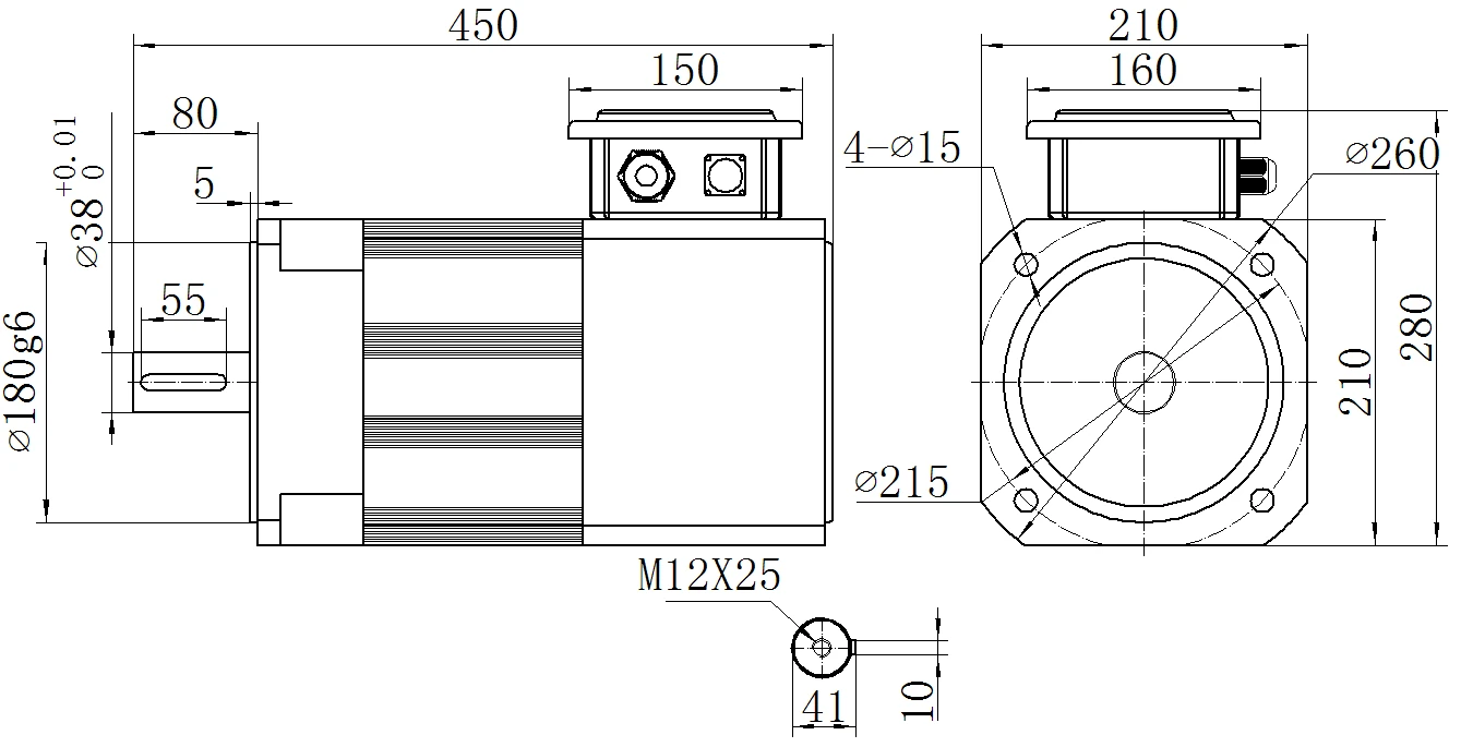 Габаритный чертёж MKSERVO DH10