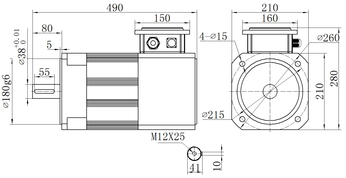 Габаритный чертёж MKSERVO DH10