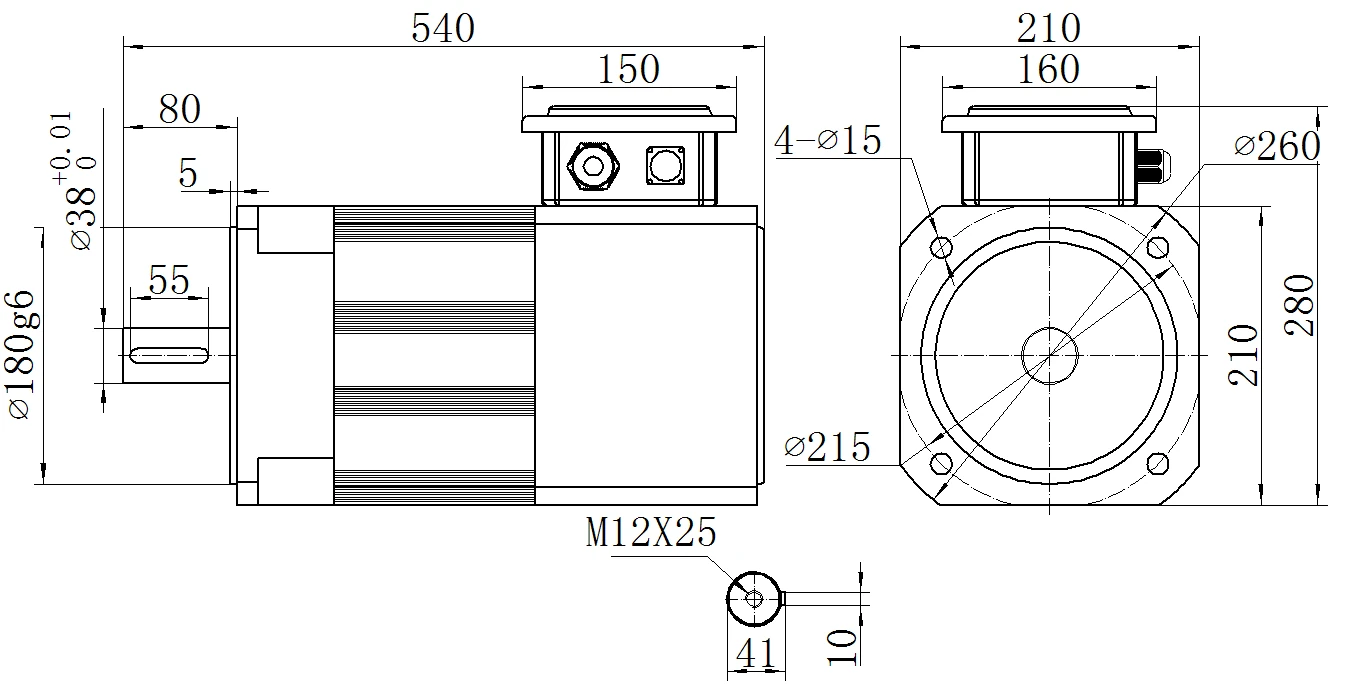 Габаритный чертёж MKSERVO DH10