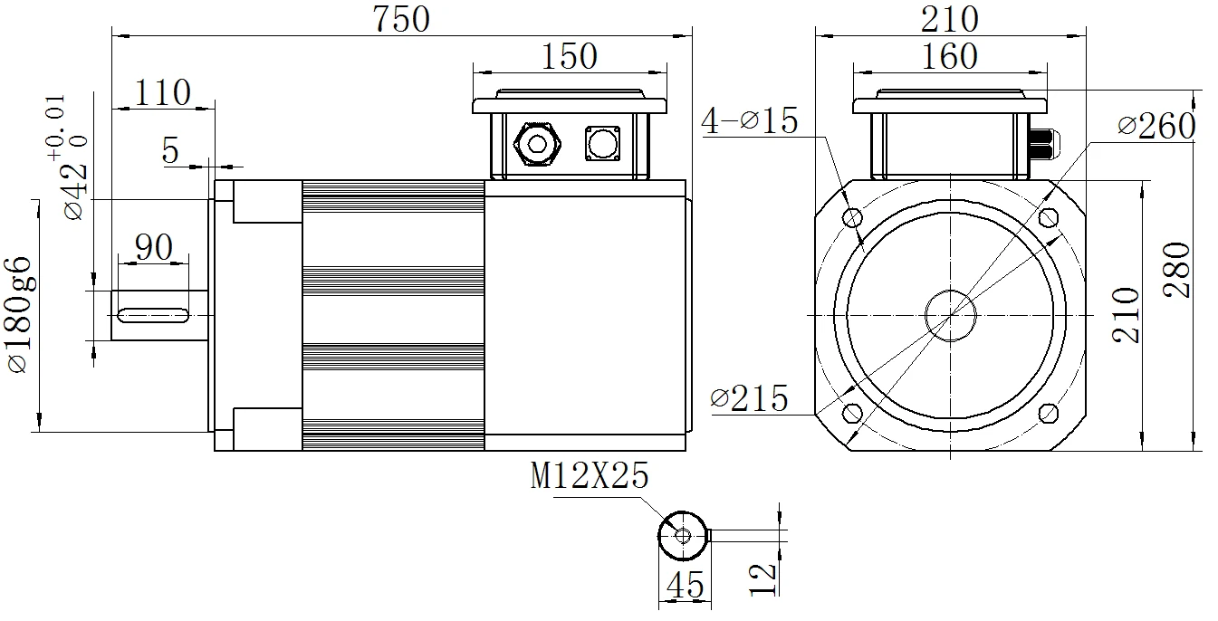 Габаритный чертёж MKSERVO DH10
