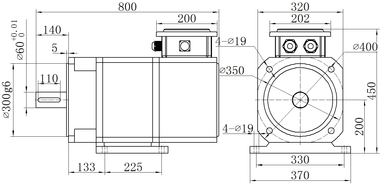 Габаритный чертёж MKSERVO DH16