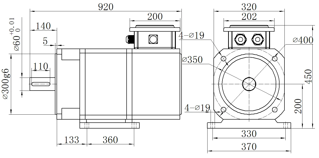 Габаритный чертёж MKSERVO DH16