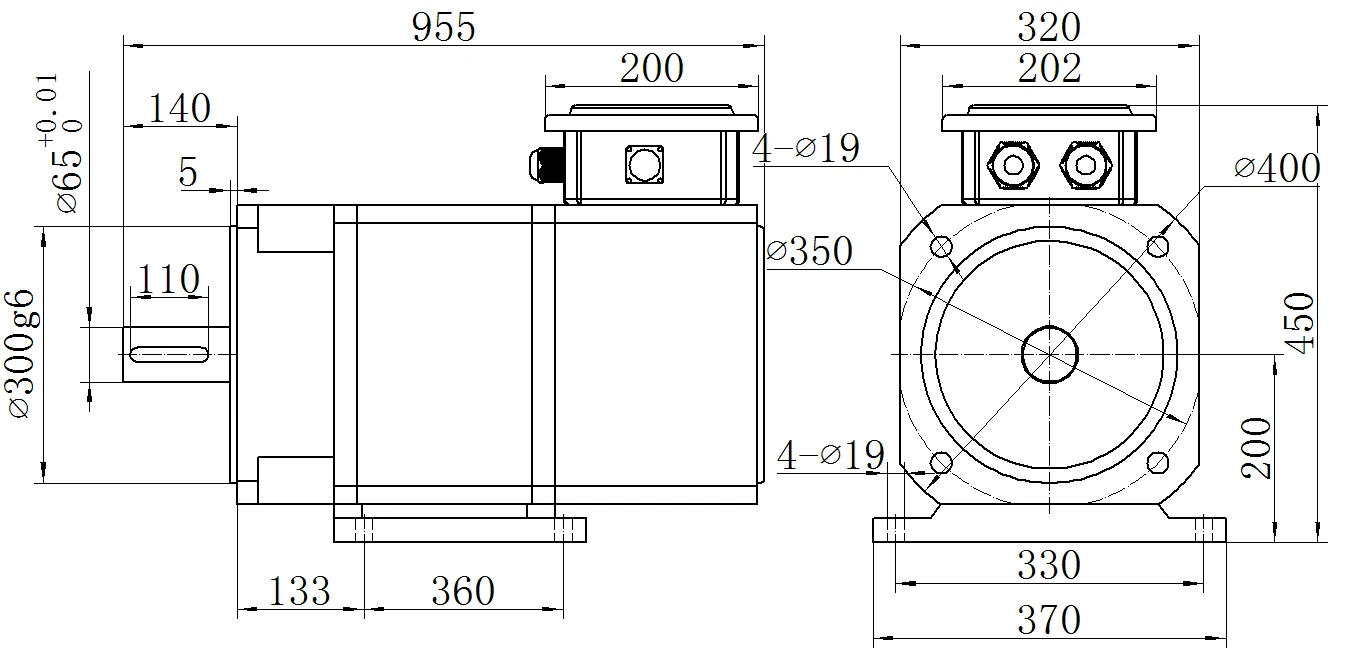 Габаритный чертёж MKSERVO DH16