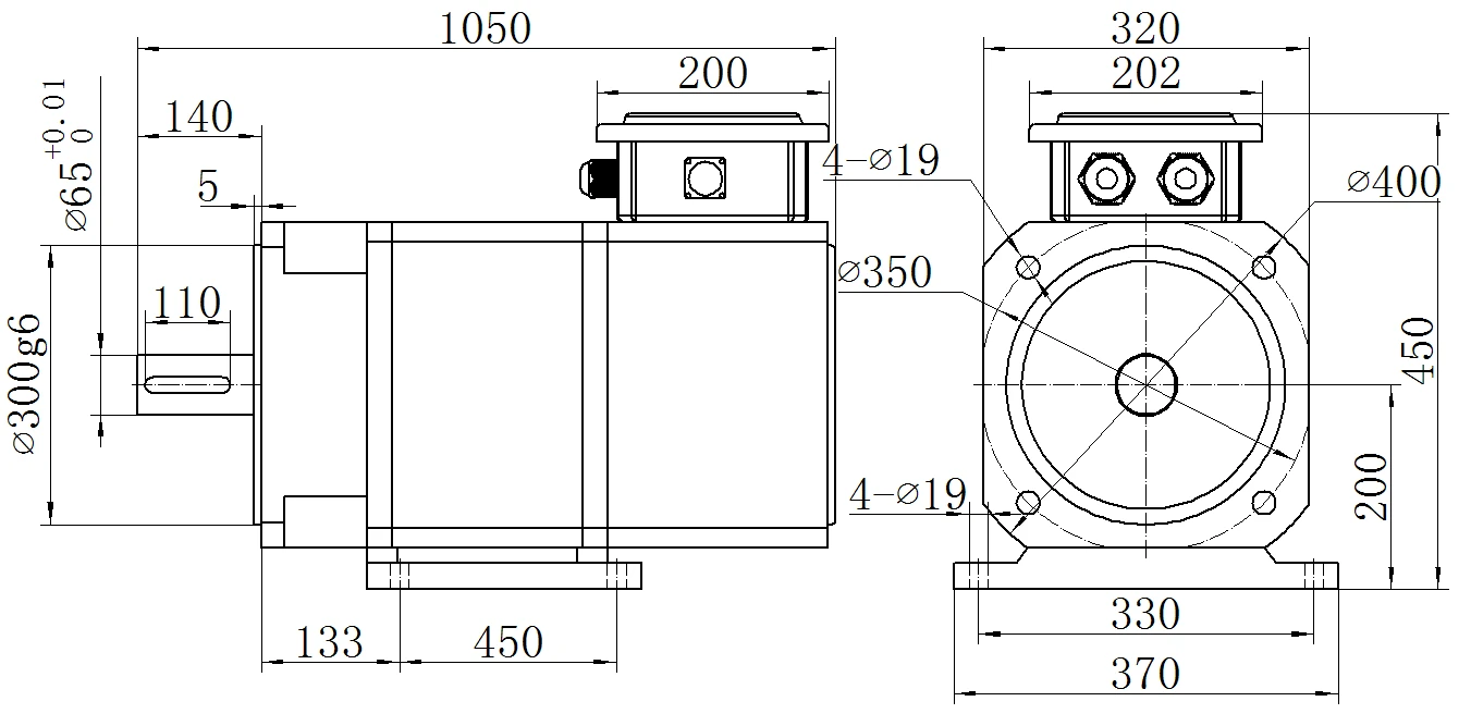 Габаритный чертёж MKSERVO DH16