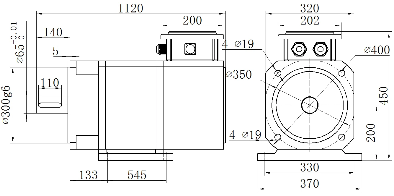 Габаритный чертёж MKSERVO DH16