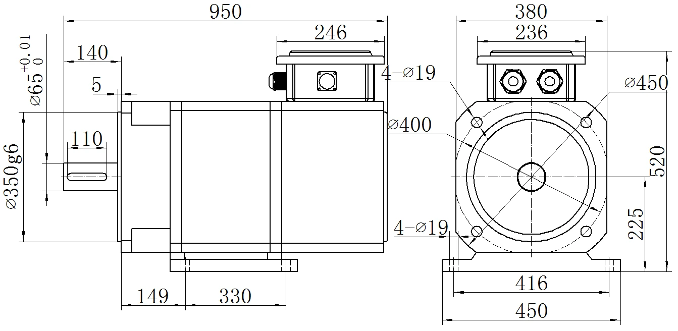 Габаритный чертёж MKSERVO DH18