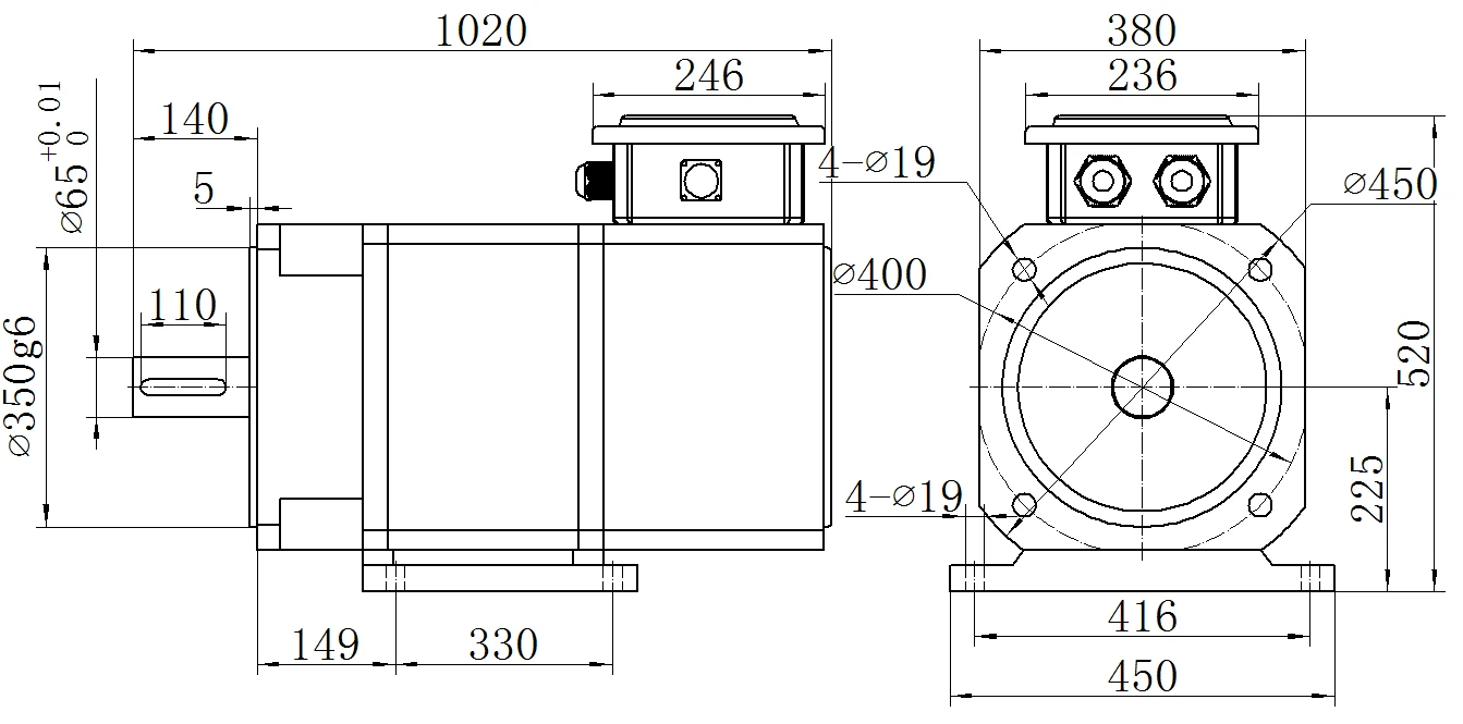 Габаритный чертёж MKSERVO DH18