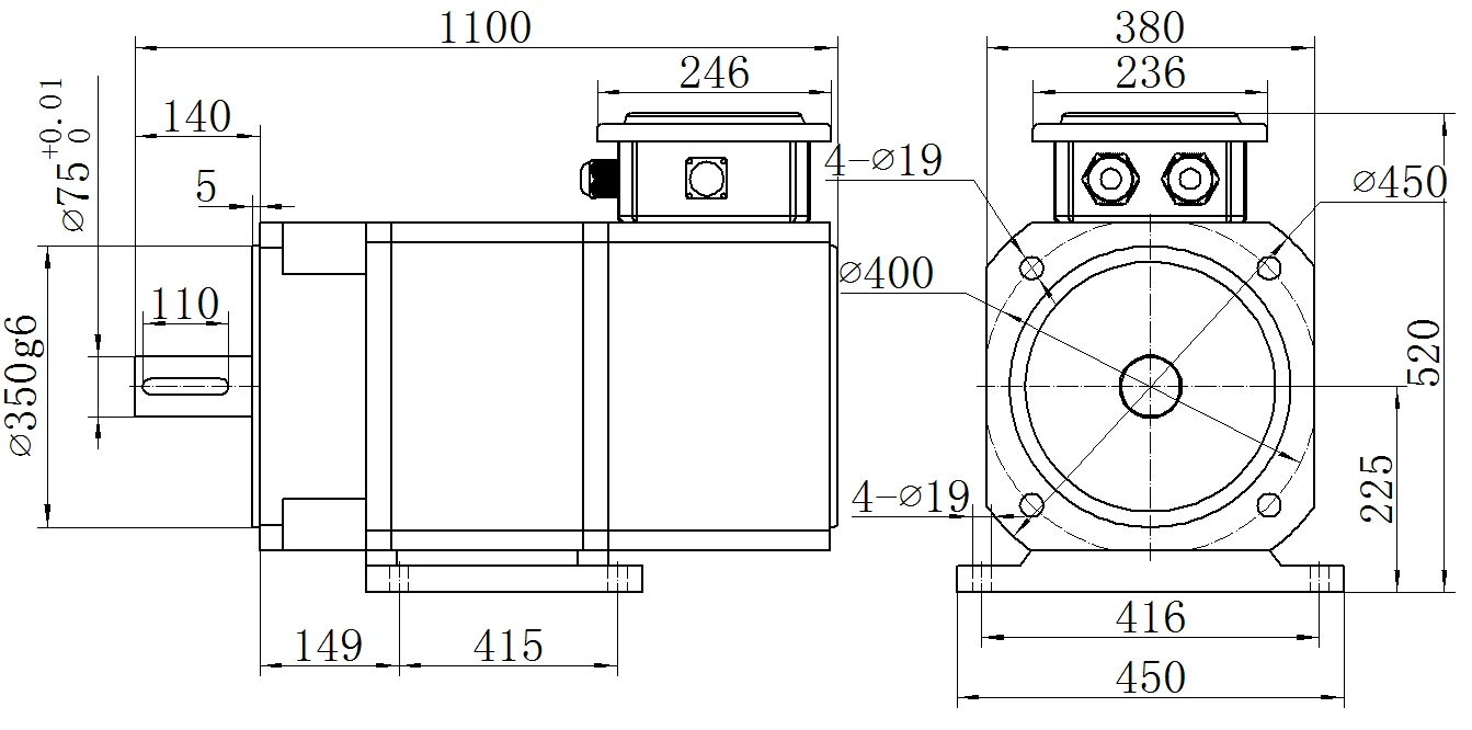 Габаритный чертёж MKSERVO DH18