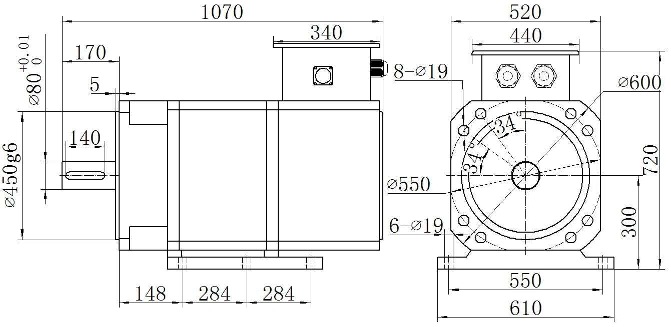 Габаритный чертёж MKSERVO DH22