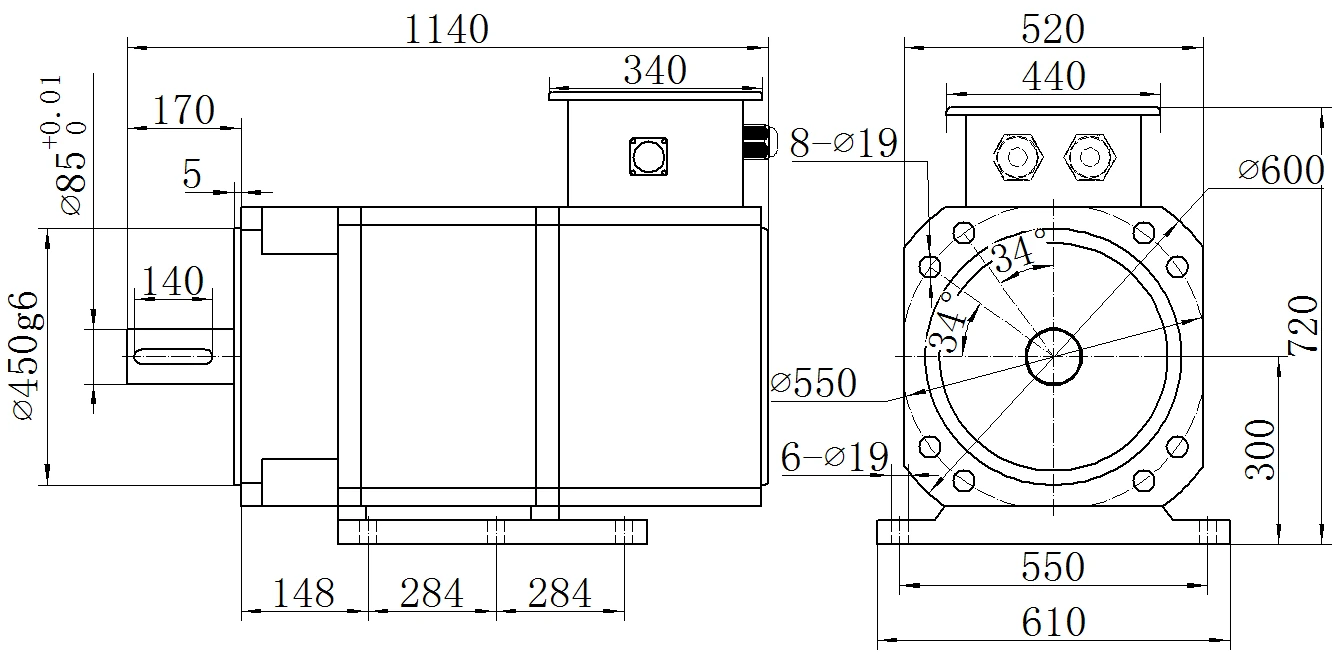 Габаритный чертёж MKSERVO DH22