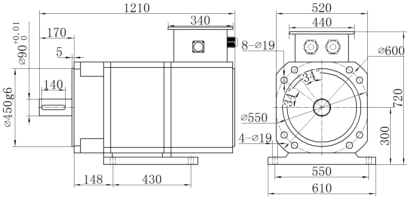 Габаритный чертёж MKSERVO DH22