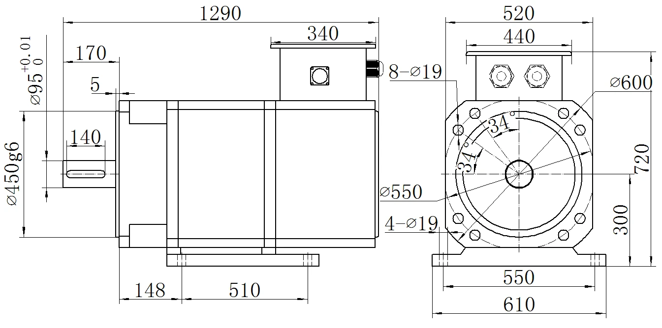 Габаритный чертёж MKSERVO DH22