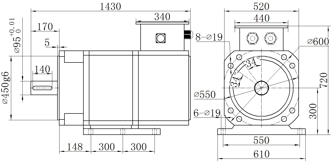 Габаритный чертёж MKSERVO DH22