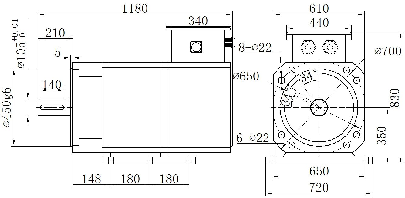 Габаритный чертёж MKSERVO DH23