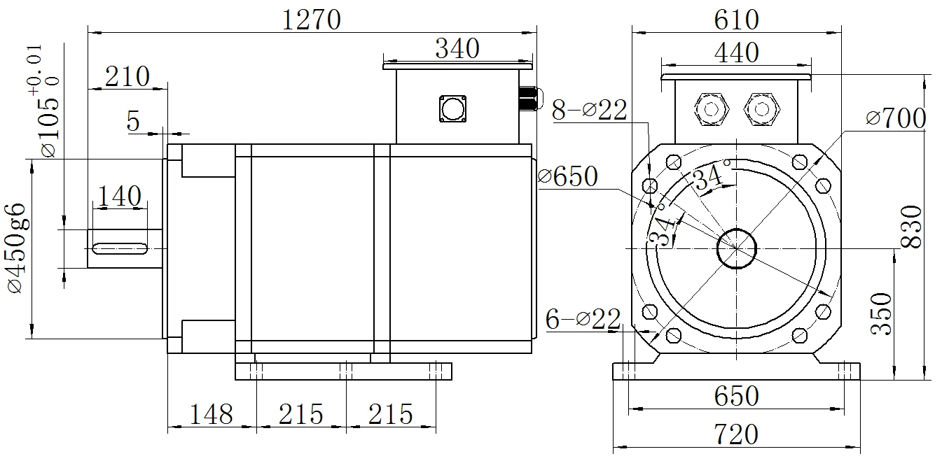 Габаритный чертёж MKSERVO DH23