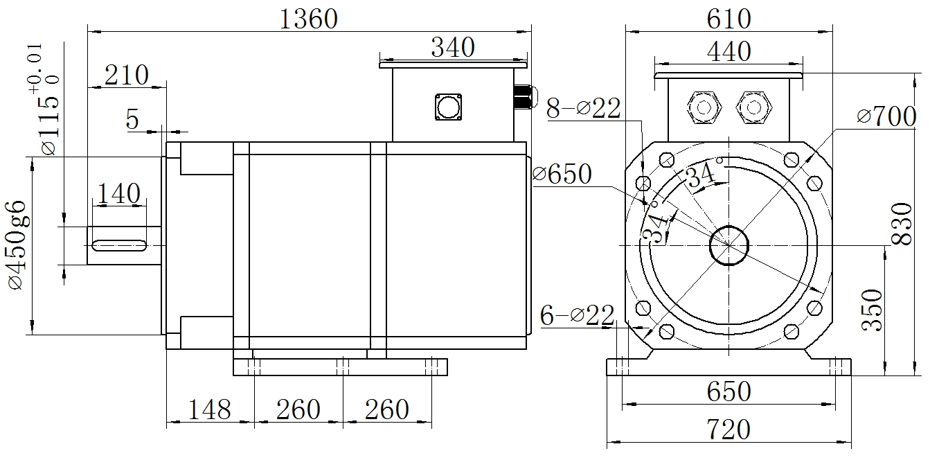 Габаритный чертёж MKSERVO DH23