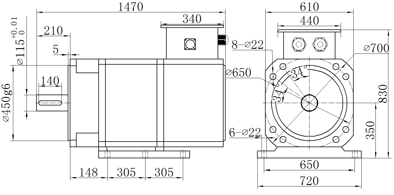 Габаритный чертёж MKSERVO DH23
