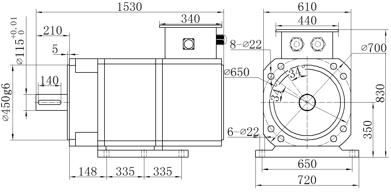 Габаритный чертёж MKSERVO DH23