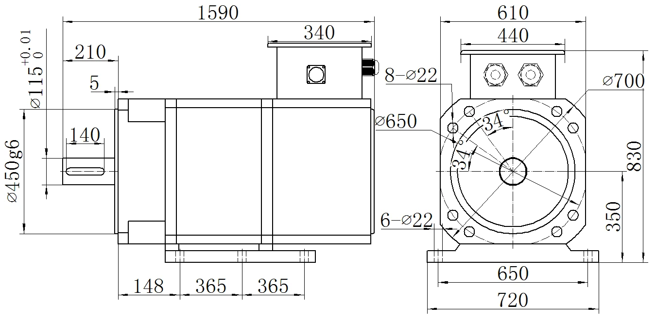 Габаритный чертёж MKSERVO DH23