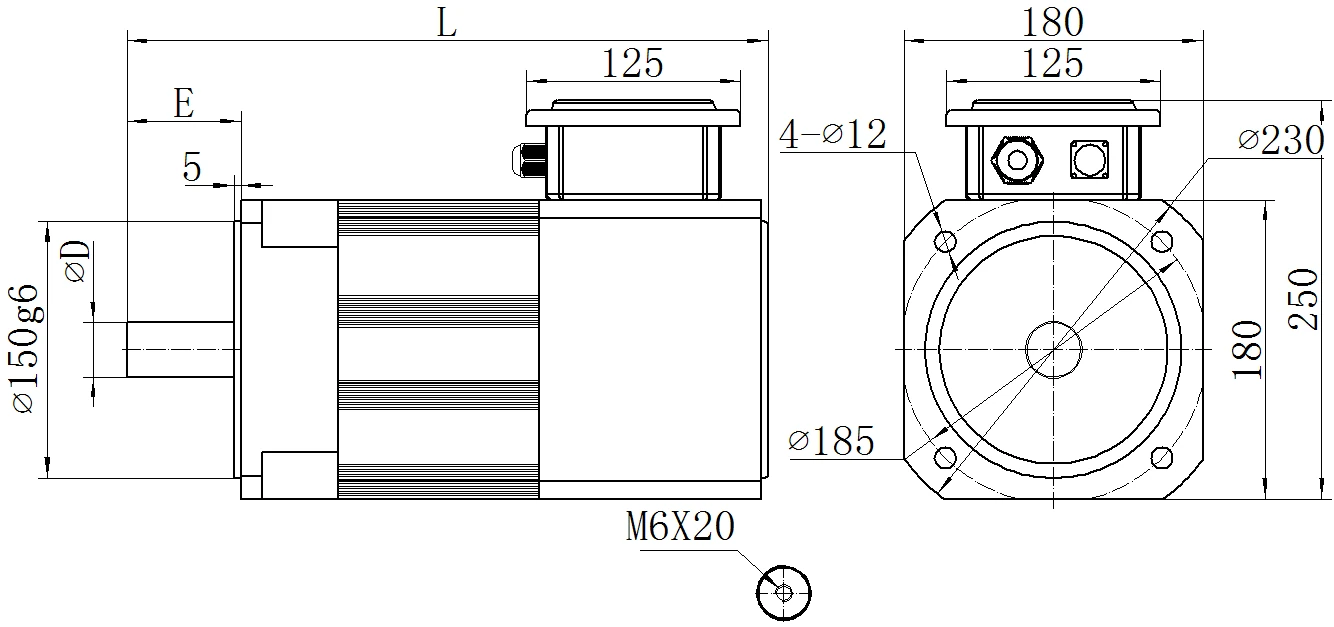 Габаритный чертёж MKSERVO DHG09