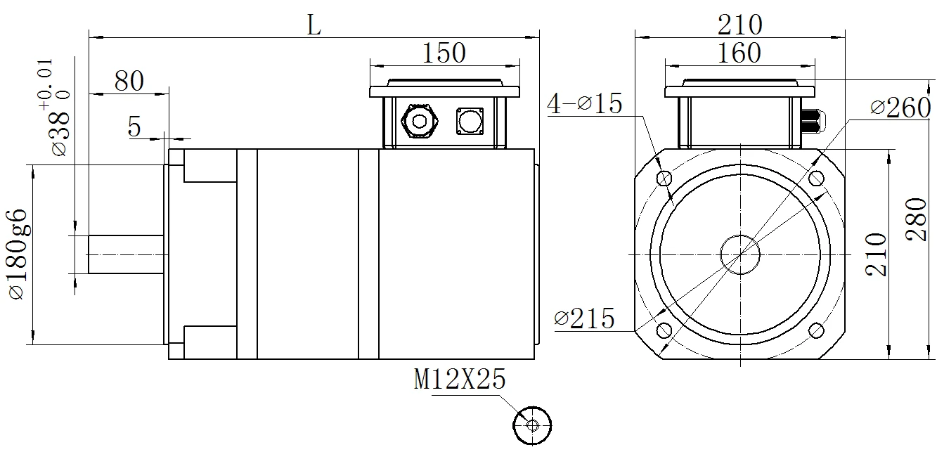 Габаритный чертёж MKSERVO DHG10