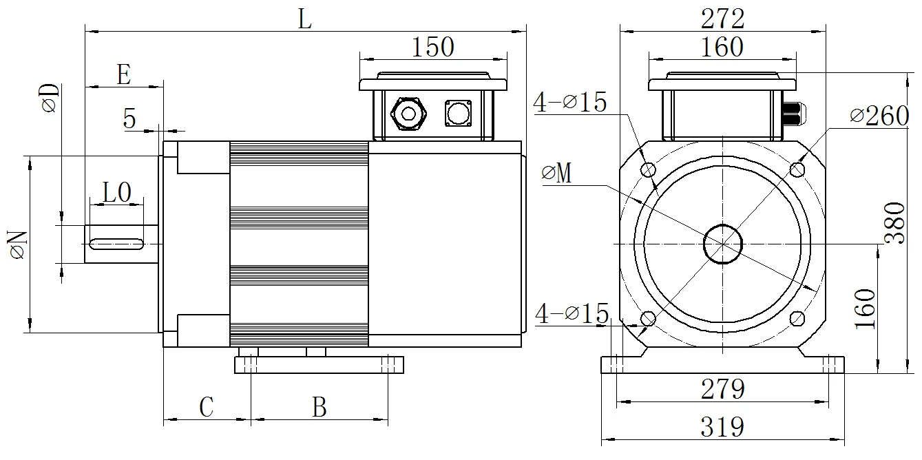Габаритный чертёж MKSERVO DHS13