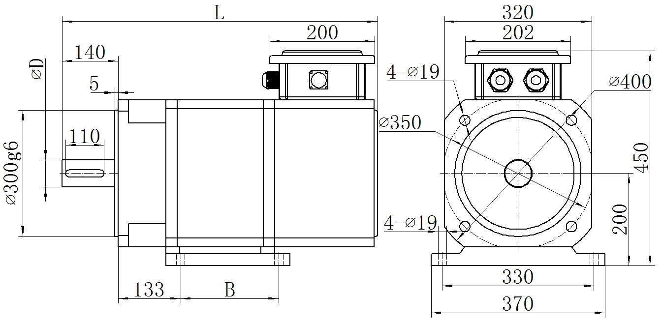 Габаритный чертёж MKSERVO DHS16