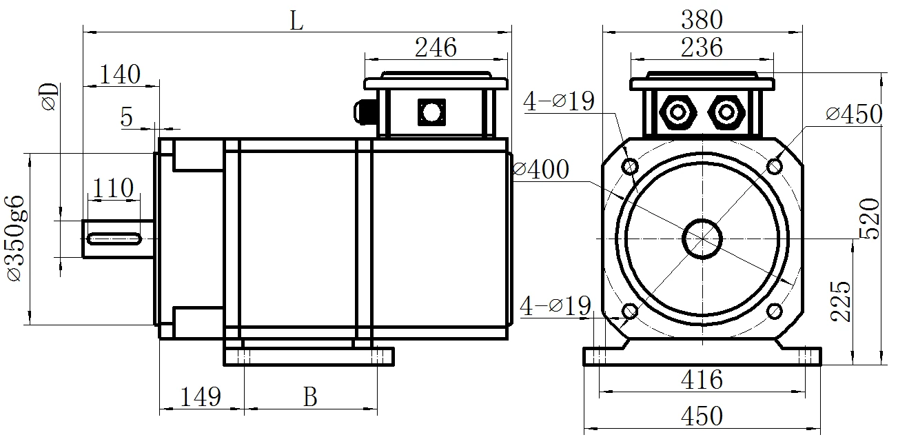 Габаритный чертёж MKSERVO DHS18