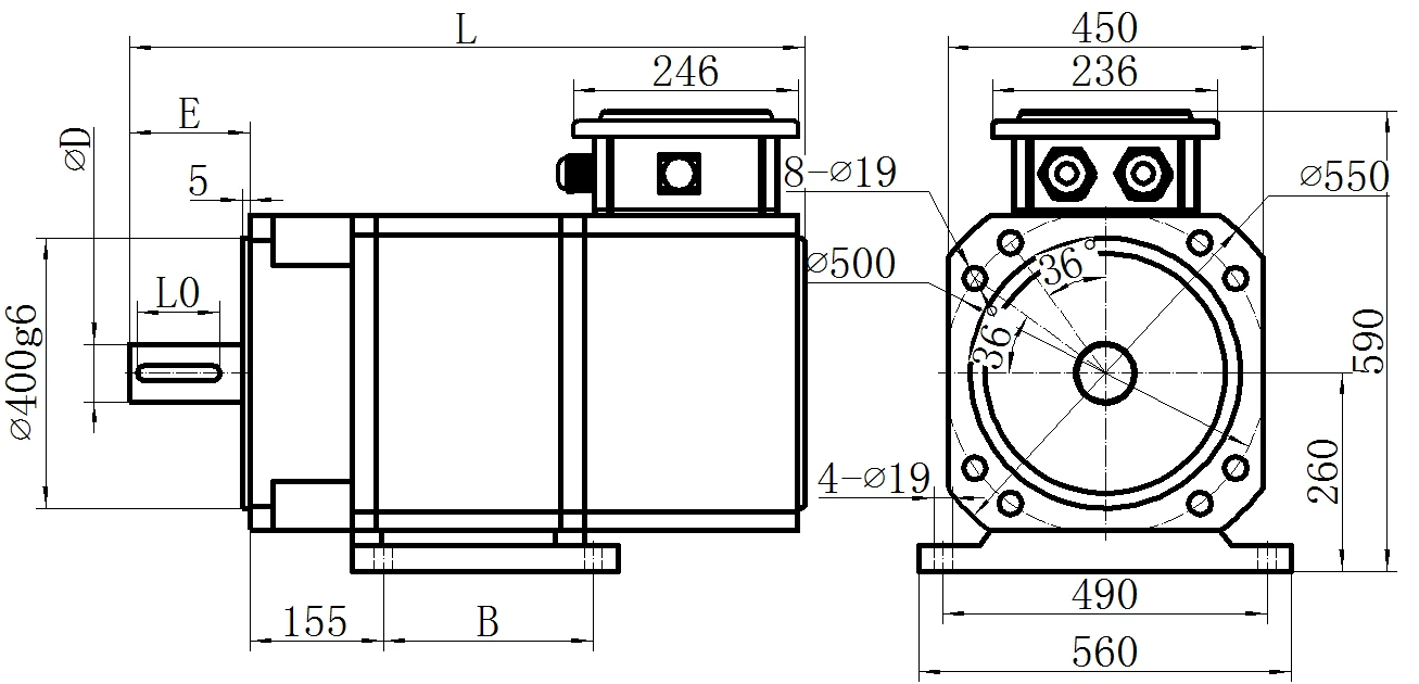 Габаритный чертёж MKSERVO DHS20