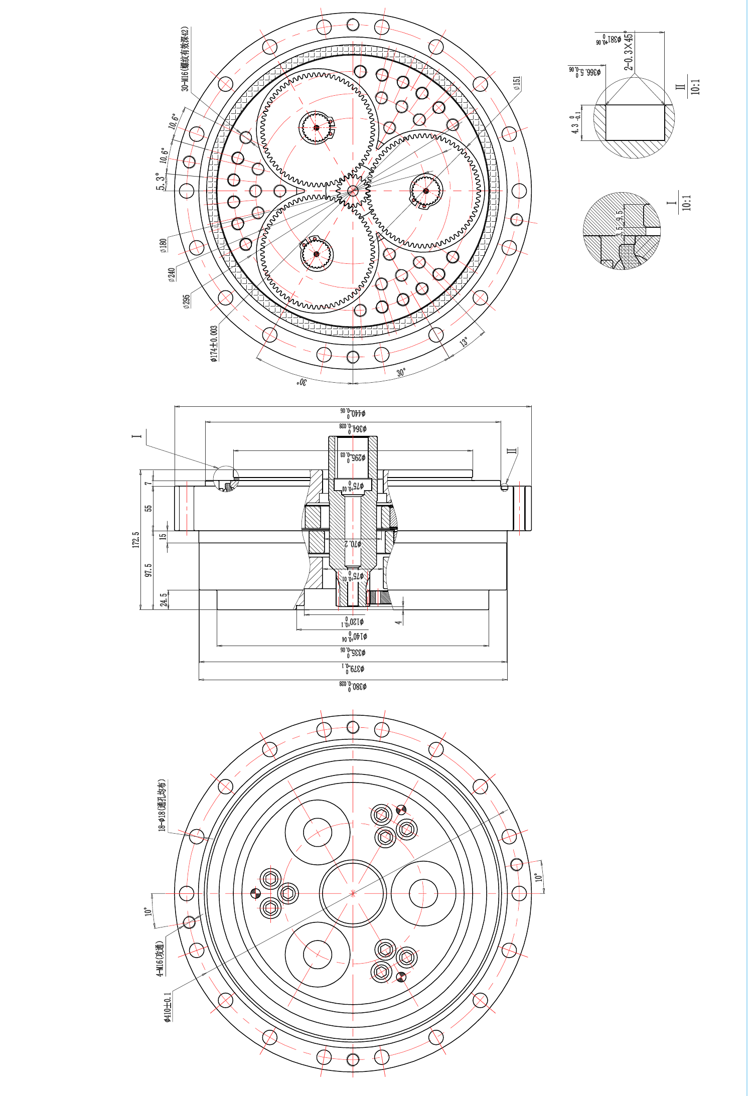 Габаритный чертёж редуктора ZHSima SMRV-700F