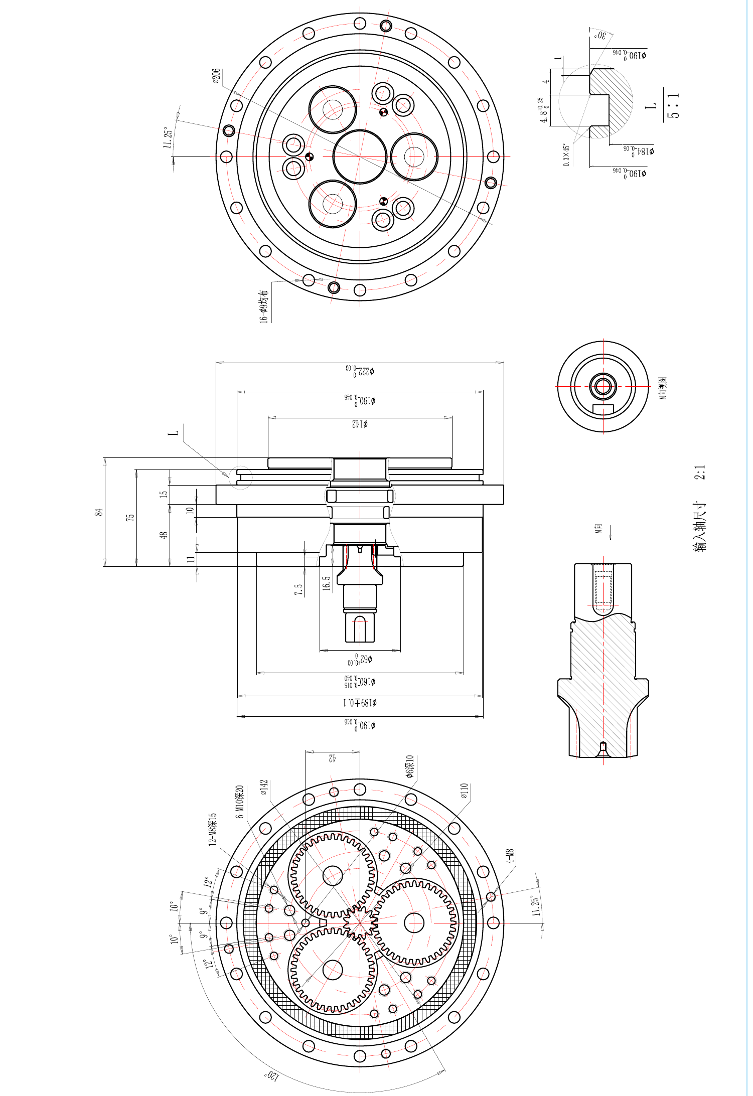 Габаритный чертёж редуктора ZHSima SMRV-80E